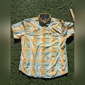 Howler Brothers Yellow and Blue Plaid Shirt